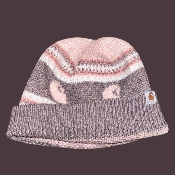Women’s Carhartt Peach/Brown Beanie One Size - Picture 3 of 4